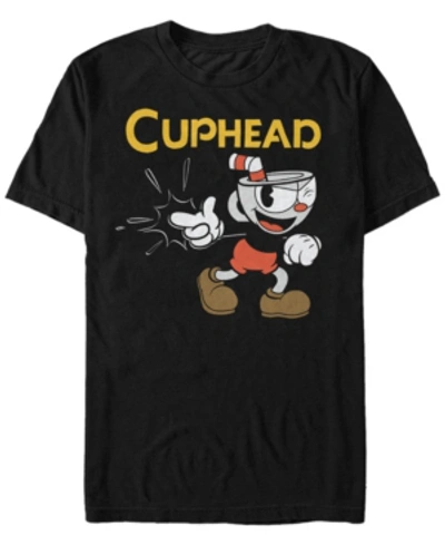 Cuphead Men's Gotcha Short Sleeve T-shirt In Black