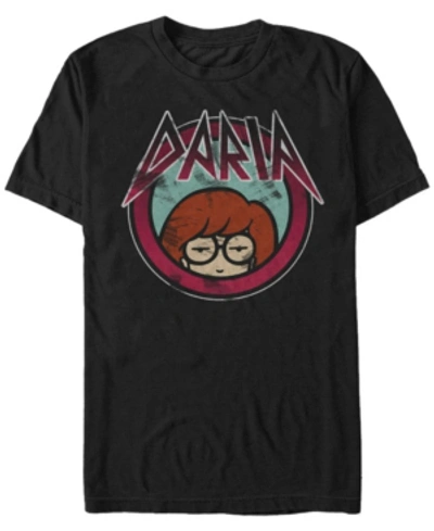 Daria Men's Rock Style Font Short Sleeve T-shirt In Black