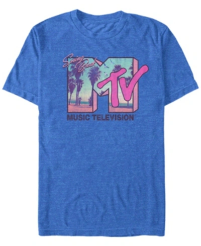 Mtv Men's Spring Break Sunset Logo Short Sleeve T-shirt In Royal Heat