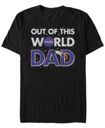Nasa Men's Dad Your Out Of This World Short Sleeve T-shirt In Black