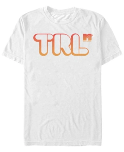 Mtv Men's Orange Total Request Live Logo Short Sleeve T-shirt In White