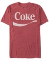 Coca-cola Men's Classic Vintage-like Swoosh Short Sleeve T-shirt In Red Heathe