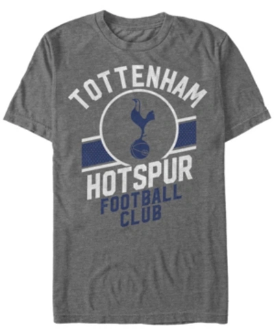 Tottenham Hotspur Football Club Men's Athletic Team Badge Logo Short Sleeve T-shirt In Charcoal H