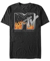 Mtv Men's Fire And Lightening Logo Short Sleeve T-shirt In Black