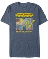 Mtv Men's Distressed Beavis And Butthead Head Bangers Logo Short Sleeve T-shirt In Navy Heath