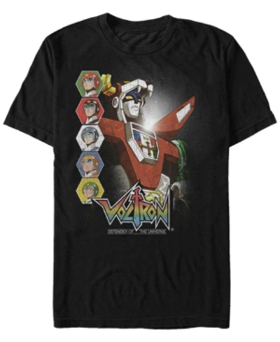 Voltron: Defender Of The Universe Men's Character Panels Short Sleeve T-shirt In Black