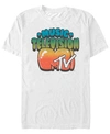 Mtv Men's Gradient Bubble Letters Logo Short Sleeve T-shirt In White