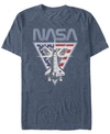 NASA MEN'S AMERICAN FLAG STYLE SPACESHIP LAUNCHING SHORT SLEEVE T-SHIRT