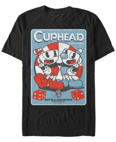 Cuphead Men's  And Mugman Don't Deal With The Devil Short Sleeve T-shirt In Black