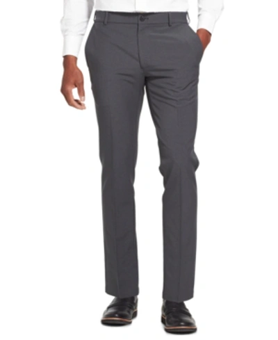 Van Heusen Men's Flex 3 Slim-fit 4-way Performance Stretch Non-iron Flat-front Dress Pants In Charcoal