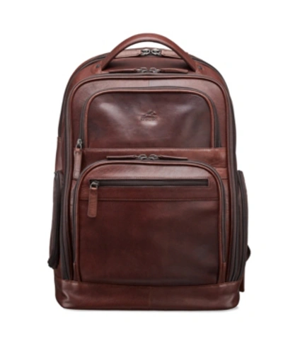 Mancini Buffalo Collection Laptop/ Tablet Backpack In Brown