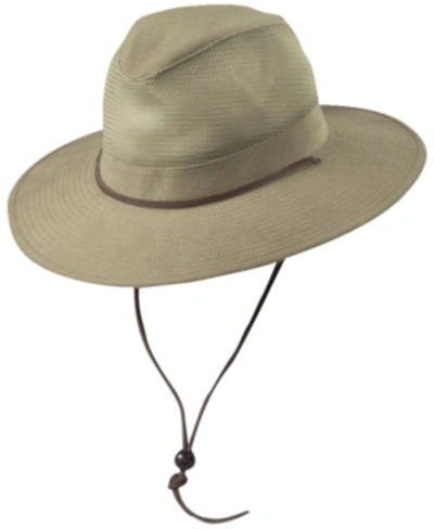 Dorfman Pacific Men's Brushed Twill Safari Hat In Dark Beige