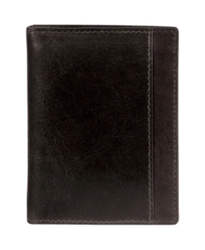 Mancini Casablanca Collection Men's Rfid Secure Center Unique Vertical Wing Wallet In Black