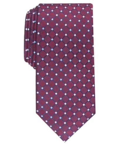 Club Room Men's Classic Grid Tie, Created For Macy's In Burgundy