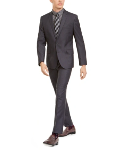 Billy London Men's Slim-fit Performance Stretch Suits In Dark Grey