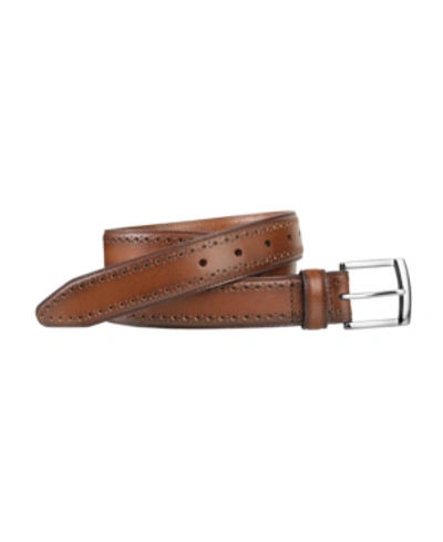 Johnston & Murphy Men's Perfed-edge Belt In Tan