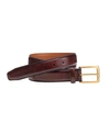 Johnston & Murphy Smooth Leather Belt In Burgundy