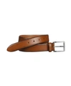 Johnston & Murphy Italian Feathered Edge Belt In Tan
