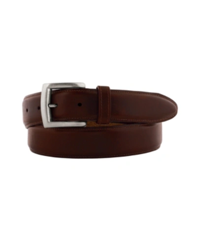 Johnston & Murphy Waxed Leather Belt In Brown