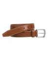 Johnston & Murphy Men's Topstitched Leather Belt In Tan
