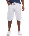X-ray Men's Belted Double Pocket Cargo Shorts In White