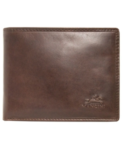MANCINI MEN'S MANCINI BOULDER COLLECTION RFID SECURE BILLFOLD WITH REMOVABLE CENTER WING PASSCASE