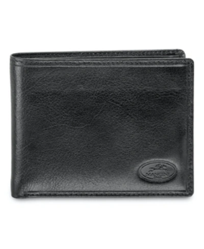 Mancini Men's  Equestrian2 Collection Rfid Secure Billfold With Removable Left Wing Passcase And Coin In Black