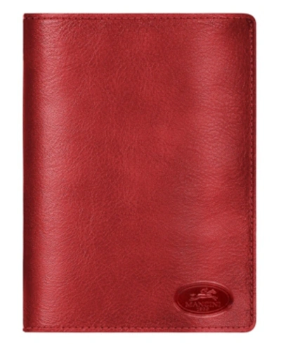 Mancini Men's  Equestrian2 Collection Rfid Secure Deluxe Passport Wallet In Red