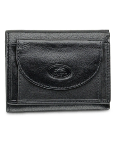 Mancini Men's  Equestrian2 Collection Rfid Secure Trifold Wallet With Coin Pocket In Black