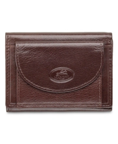 Mancini Men's  Equestrian2 Collection Rfid Secure Trifold Wallet With Coin Pocket In Brown