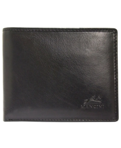 Mancini Men's  Boulder Collection Rfid Secure Wallet With Removable Passcase And Coin Pocket In Black