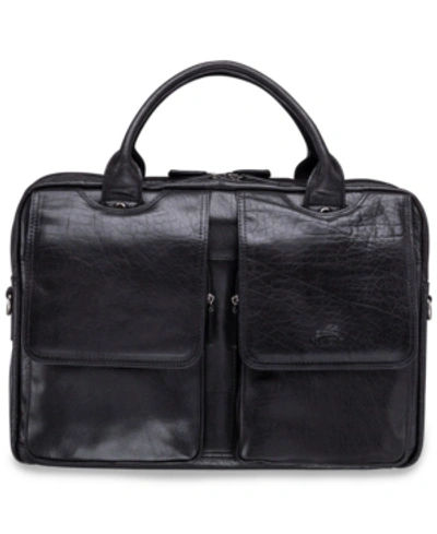 Mancini Arizona Collection Double Compartment 15.6" Laptop / Tablet Briefcase In Black