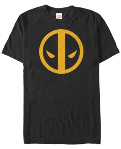 Fifth Sun Marvel Men's Deadpool Orange Slice Mask Logo Short Sleeve T-shirt In Black