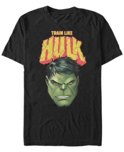 Fifth Sun Marvel Men's Classic Train Like Hulk Big Face, Short Sleeve T-shirt In Black