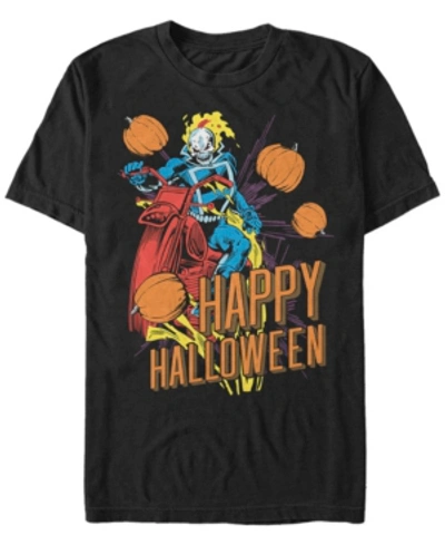Fifth Sun Marvel Men's Ghost Rider Happy Halloween Short Sleeve T-shirt In Black