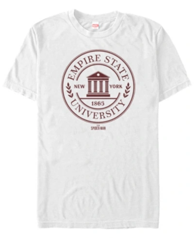 Fifth Sun Marvel Men's Spider-man Gamerverse Empire State University Emblem Short Sleeve T-shirt In White