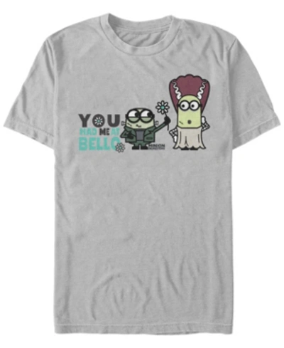 Fifth Sun Despicable Me Men's Minions You Had Me At Bello Halloween Short Sleeve T-shirt In Silver