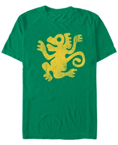 Fifth Sun Men's Nickelodeon Legends Of The Hidden Temple Distressed Monkey Short Sleeve T-shirt In Green