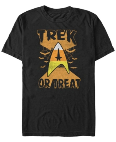 Fifth Sun Star Trek Men's Trek Or Treat Candy Corn Badge Halloween Short Sleeve T-shirt In Black