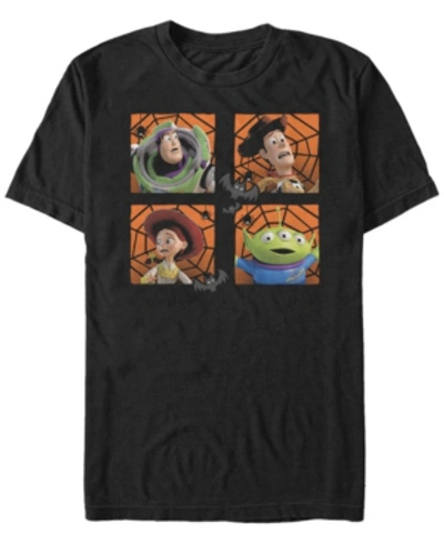 Fifth Sun Disney Pixar Men's Toy Story Halloween Four Square Web Short Sleeve T-shirt In Black