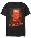 Fifth Sun Universal Monsters Men's Rawr Frankenstein Portrait Short Sleeve T-shirt In Black