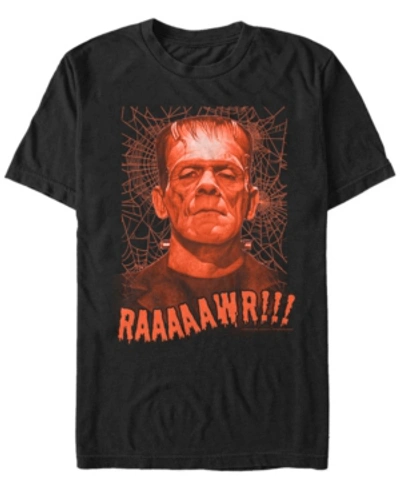 Fifth Sun Universal Monsters Men's Rawr Frankenstein Portrait Short Sleeve T-shirt In Black