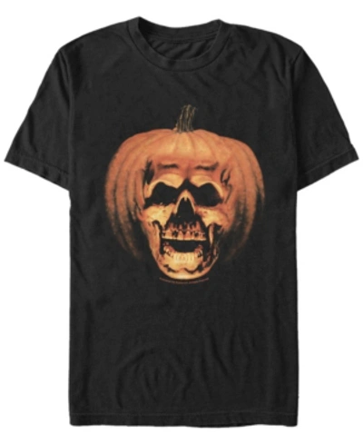 Fifth Sun Halloween 2 Men's Carved Pumpkin Big Face Short Sleeve T-shirt In Black