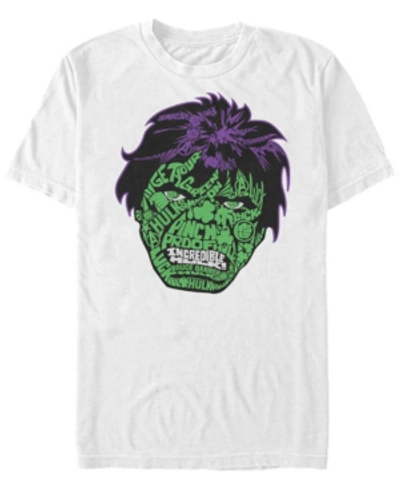 Fifth Sun Marvel Men's Retro Good Luck Hulk Big Face, Short Sleeve T-shirt In White