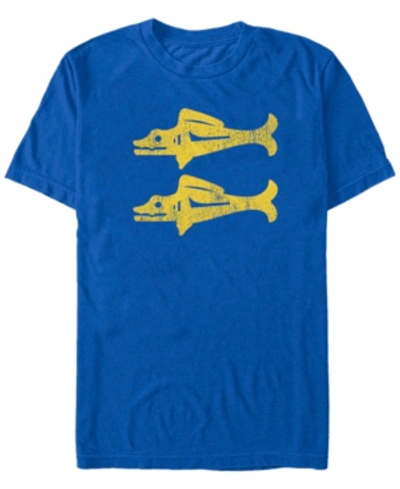 Fifth Sun Men's Nickelodeon Legends Of The Hidden Temple Double Barracuda Short Sleeve T-shirt In Royal Blue