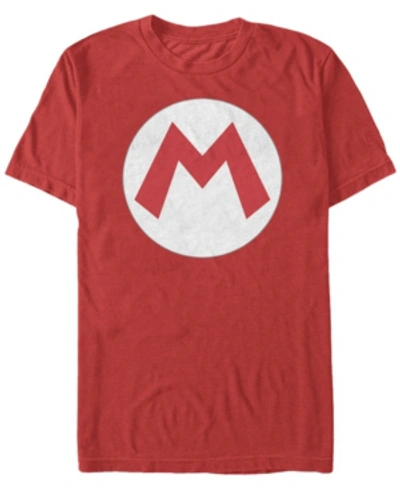 Fifth Sun Nintendo Men's Super Mario Big M Logo Costume Short Sleeve T-shirt In Red