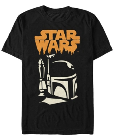 Fifth Sun Star Wars Men's Boba Big Face Drip Text Short Sleeve T-shirt In Black