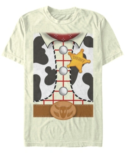 Fifth Sun Disney Pixar Men's Toy Story Woody Suit Costume Short Sleeve T-shirt In Natural