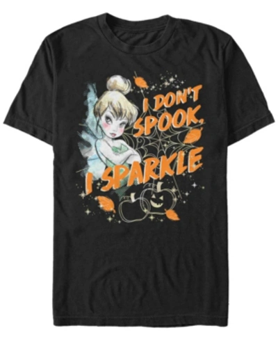 Fifth Sun Disney Men's Peter Pan Tinker Bell Spook And Sparkle Short Sleeve T-shirt In Black