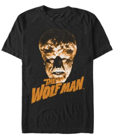 Fifth Sun Universal Monsters Men's The Wolfman Big Face Logo Short Sleeve T-shirt In Black